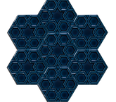 Hexagonal Turkmen Star Petrol Blue Ceramic (15x17 cm)